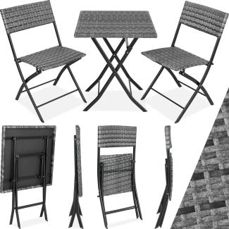 tectake Rattan Balkonset Trevi - Grau