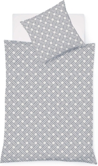 Fleuresse Black Premium Mako-Brokat-Damast Bettwäsche grau Größe 135x200 cm