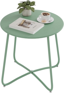 eSituro Beistelltisch rund, Balkontisch Gartentisch, Kaffeetisch Couchtisch Sofatisch Wohnzimmertisch, Kleiner Tisch für Wohnzimmer Balkon Terrasse Garten, aus Metall, φ45xH45 cm, Grün