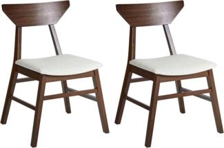 Esszimmerstuhl 2er Set HOPKINS Holz Dunkelbraun