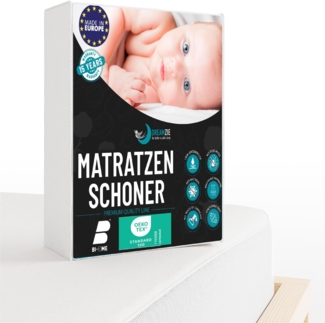 Matratzenschoner 60x120 Wasserdicht Dreamzie - Oeko-TEX und Made in EU - Atmungsaktive Anti-Allergie und Anti Milben - Inkontinenz Spannbettlaken Baby