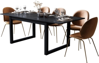 Newroom Esstisch Vincent, ausziehbar 160-200 cm in Schwarz Schiefer Modern