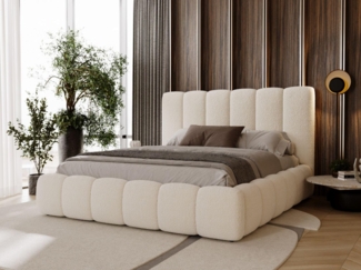 GrainGold Polsterbett mit Bettkästen IMPERIAL, Bett mit Kopfteil - 180x200 cm, Beige (1x Bett)