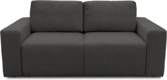 DOMO. collection Sofa Lares, 2-Sitzer Couch mit Schlaffunktion und Federkernpolsterung, lose Rückenkissen, Polstergarnitur, 192 x 116 x 85 cm (BxTxH), Grau