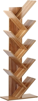Brigros Wehome - Bücherregal aus Holz, geeignet für Wohnzimmer, Eingang und Schlafzimmer, vertikales Bücherregal mit modernem und elegantem Design, Abmessungen 50 x 25 x 141 cm (Naturholz)