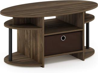 Furinno Jaya Couchtische, Beistelltisch, Columbia Walnuss/Schwarz, 89. 9 (Breite) x 41. 7 (Höhe) x 50 (Tiefe) cm