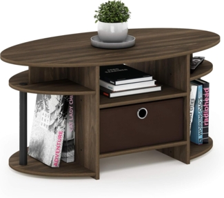 Furinno Jaya Couchtische, Beistelltisch, Columbia Walnuss/Schwarz, 89. 9 (Breite) x 41. 7 (Höhe) x 50 (Tiefe) cm