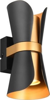 Trio Leuchten LED Wandleuchte Coat GU10 schwarz gold Metall