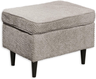 Stella Trading Oskar Fußhocker gepolstert, Taupe - Vintage Polsterhocker für Sessel, Couch und Sofa - 63 x 43 x 42 cm (B/H/T)