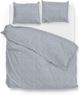 Zo!Home Bettwäsche Lino 1 Bettwäsche 140x220 cm + 1 Kopfkissen 60x70 cm 100% Baumwolle Denim