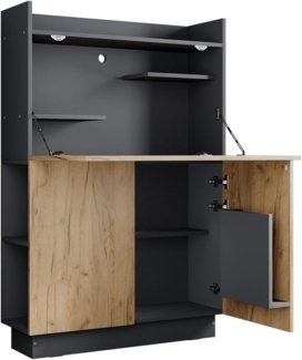 Vicco Sekretär Schreibtisch Anthrazit 85 x 27 cm, Alena