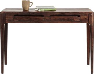 Kare Laptoptisch Brooklyn Walnut, Kleiner Schreibtisch in Dunkelbraun gebeiztem Sheeshamholz, Schmaler Sekretär für Büro und Arbeitszimmer, Konsole, Tisch für Homeoffice, (H/B/T) 76 x 110 x 40 cm