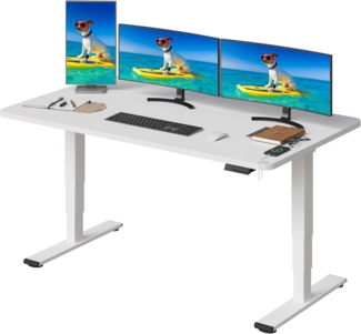 SANODESK EC4 Höhenverstellbarer Schreibtisch (160x80 cm) mit 2 Motoren Elektrisch Schreibtisch Plus 3-Fach-Teleskop, mit Memory-Steuerung - Stehtisch