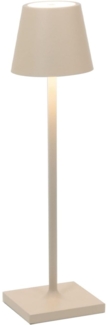 Zafferano, Poldina Micro Lampe, Kabellose, Wiederaufladbare Tischlampe mit Touch Control, Geeignet für Wohnzimmer und Außenbereich, Dimmer, 2200-3000 K, Höhe 27,5 cm, Farbe Sand