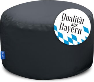 Bruni Pouf Sitzhocker L in Grau – runder Sitzpouf, Indoor und Outdoor als Fußhocker, Yoga-Sitzkissen, Meditationskissen geeignet