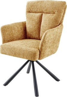 riess-ambiente Polsterstuhl BIG GEORGE senfgelb / schwarz (Einzelartikel, 1 St), Esszimmer · Strukturstoff · 360° drehbar · mit Armlehne · Design