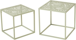 Vente-unique - Gartentische 2er-Set - Metall - Mandelgrün - MILAYA von MYLIA