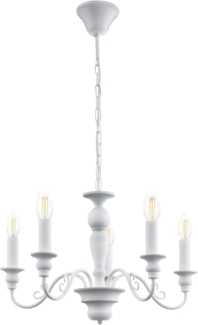 Eglo 49851 Kronleuchter CAPOSILE Stahl weiß E14 5x40W H:110cm Ø54,5cm dimmbar