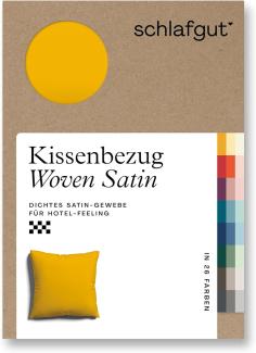 Schlafgut Woven Satin Bettwäsche|Kissenbezug einzeln 80x80 cm| yellow-deep