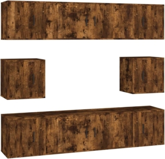 vidaXL 8-tlg. TV-Schrank-Set Räuchereiche Holzwerkstoff 3188675
