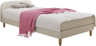 Mirjan24 Boxspringbett Moliss II, Beige, 90x200 cm