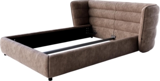 Polsterbettgestell Simea 140x200 cm Mikrofaser Taupe Vintage