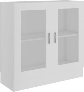 vidaXL Vitrinenschrank Bücherschrank Aktenschrank Büroschrank Vitrine Schrank Bücherregal Sideboard Weiß 82,5x30,5x80cm Spanplatte