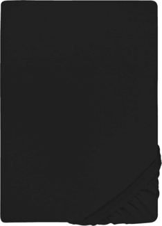 biberna Jersey-Elastic-Topper-Spannbetttuch, schwarz, 1 x 180 x 200 cm - 200x220 cm