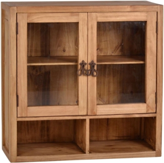 MiaMöbel Mexico Hängeschrank mit Glastüren Massivholz Pinie Landhaus Mexiko Möbel Mexikanisch