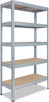 shelfplaza PRO 230x100x60 cm Schwerlastregal in grau-verzinkt mit 5 Böden und 200 kg Traglast pro Boden