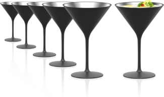 Stölzle Lausitz ELEMENTS Cocktailschale Schwarz-Silber 6er Set - A