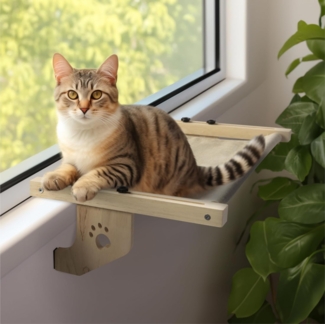 Navaris Kratzbaum Katzen Hängematte für Fensterbank - Liegematte Katzenbett