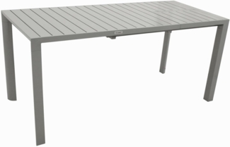 DEGAMO Gartentisch BAGO, ausziehbar 120/162x70cm, Aluminium silbergrau, wetterfest