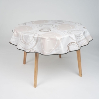 laro Tischdecke 160cm runde Wachstuchtischdecke Saum-Eingefasst