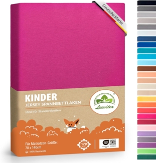 leevitex® Spannbettlaken Spannbettlaken Kinder Spannbettlaken Premium 170 g/m², Gummizug: Rundumgummizug, (2 Stück), schwer & blickdicht, 100% Baumwolle, 70 x 140 cm