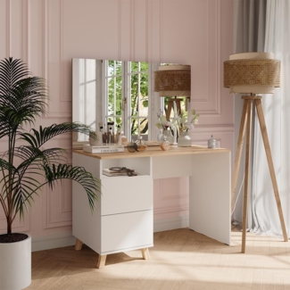 Schminktisch Karen Weiß/Artisan 110 cm mit Spiegel Vicco