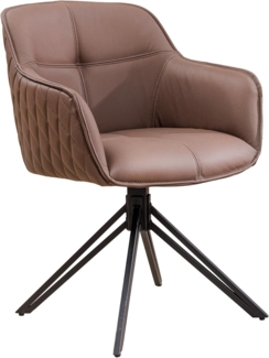 riess-ambiente Polsterstuhl EUPHORIA braun / schwarz (Einzelartikel, 1 St), Esszimmer · Echtleder · Metall · mit Armlehne · 180° drehbar · Retro