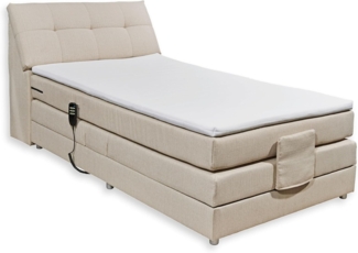 'Concord' Boxspringbett, elektrisch verstellbar, Ivory Creme 120x200 cm