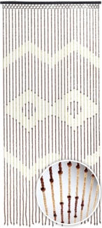 Kobolo Türvorhang Holzperlenvorhang Valencia mit Zackenmuster 90x200, Ösen (1 St), transparent