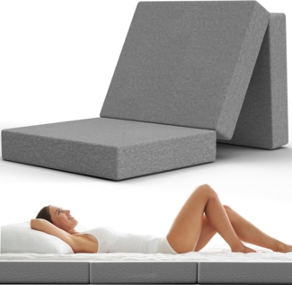 Klappmatratze Faltbar Extra Dick - Gästematratze Klappbar für Bequemen Schlaf - Gästebett Klappbar als Klappbett - Faltmatratze Indoor & Outdoor - Matratze Einfacher Aufbau - Reisematratze Futon