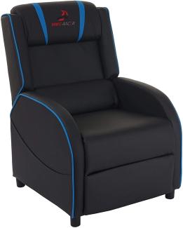 Fernsehsessel HWC-D68, HWC-Racer Relaxsessel TV-Sessel Gaming-Sessel, Kunstleder ~ schwarz/blau