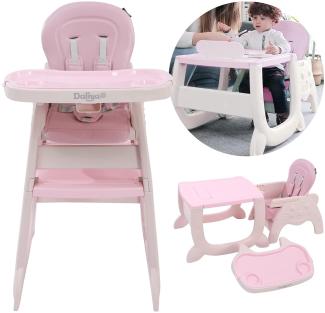 Daliya® Kombihochstuhl MULTIHOK 4in1 Baby- & Kinderhochstuhl, Spieltisch mit Kinderstuhl (Set, 3 St), Kinderhochstuhl wandelbar zu Spieltisch oder Lerntisch mit Kinderstuhl