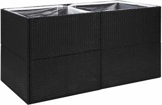 vidaXL Pflanzkübel Schwarz 157x80x80 cm Poly Rattan 319174