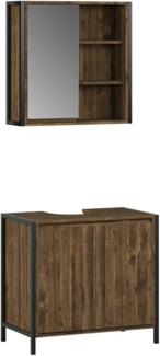 Badmöbel-Set Naola Eiche/Schwarz 2 Teile Vicco