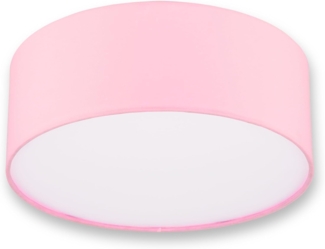 REV Deckenleuchte - Deckenlampe rund 30cm mit Stoff-Lampenschirm im modernen Look – ideal für Schlafzimmer, Wohnzimmer & Kinderzimmer, pink