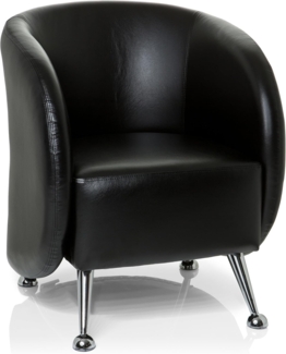 hjh OFFICE Polstersessel ST. Lucia Kunstleder Lounge-Sessel mit weicher Sitzpolsterung, 713200, Schwarz
