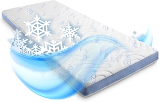 Kaltschaumtopper CloudComfort Cool 140 x 200 cm H2/H3, Höhe 7 cm, Härtegrad H2/H3, 7-Zonen Topper mit Sommer- und Winterseite