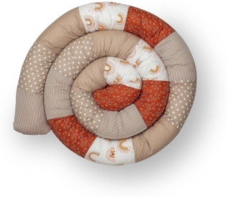 ULLENBOOM ® Baby Kuschelschlange 400x13 cm Regenbogen (Made in EU) - Kuschelschnecke in vielen Farben und Größen, Bezug: 100% OEKO-TEX Baumwolle, Nackenrolle