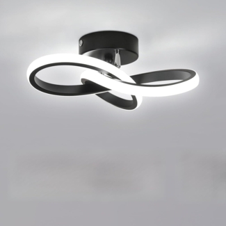 Comely LED Deckenleuchte Schwarz 25x25 cm 22W Dimmbar Deckenlampe Modern Aluminium Deckenlicht 3000K 4500K 6500K für Schlafzimmer Wohnzimmer Küche Flur