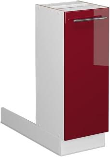 Vicco Küchenschrank Küchenmöbel Küchenzeile Fame-Line modern Küche Einbauküche Blende Unterschrank Hochschrank Hängeschrank (Weiß-Bordeaux-Rot Hochglanz, Regalinselunterschrank 30 cm)